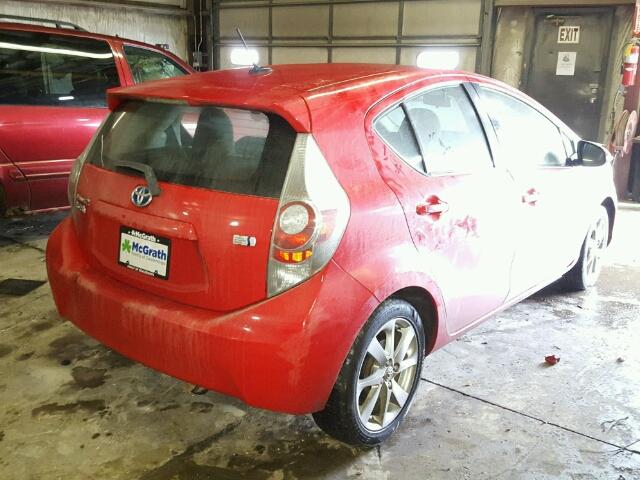 JTDKDTB35C1004842 - 2012 TOYOTA PRIUS C RED photo 4