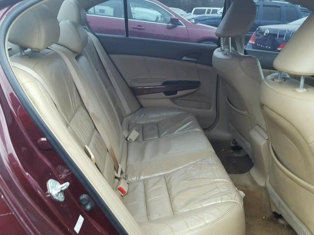 1HGCP36828A031314 - 2008 HONDA ACCORD EXL MAROON photo 6