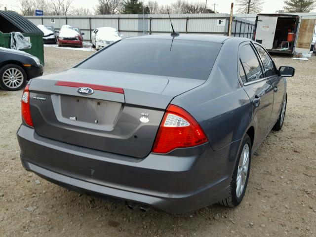 3FAHP0HA2CR414791 - 2012 FORD FUSION SE GRAY photo 4