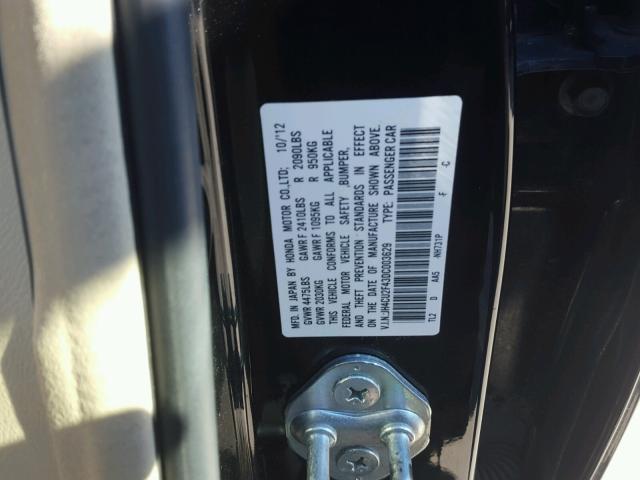 JH4CU2F43DC003629 - 2013 ACURA TSX BLACK photo 10