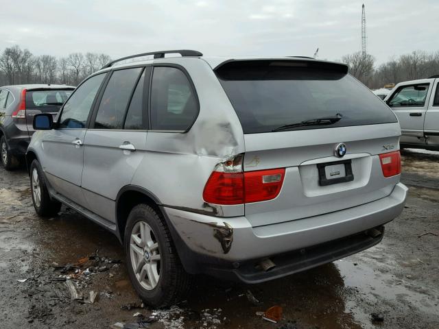 5UXFA13574LU41793 - 2004 BMW X5 3.0I SILVER photo 3