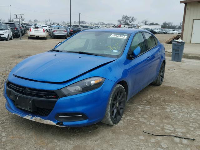 1C3CDFAA2GD737350 - 2016 DODGE DART SE BLUE photo 2