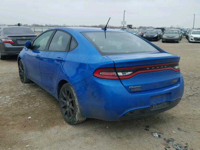 1C3CDFAA2GD737350 - 2016 DODGE DART SE BLUE photo 3