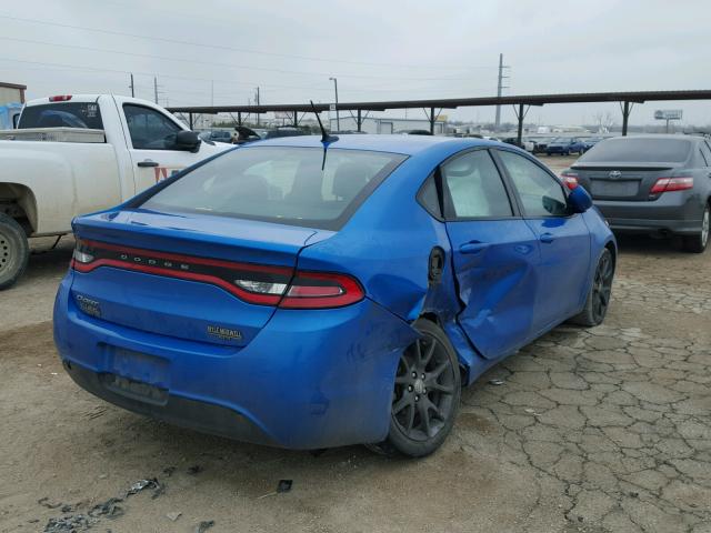 1C3CDFAA2GD737350 - 2016 DODGE DART SE BLUE photo 4