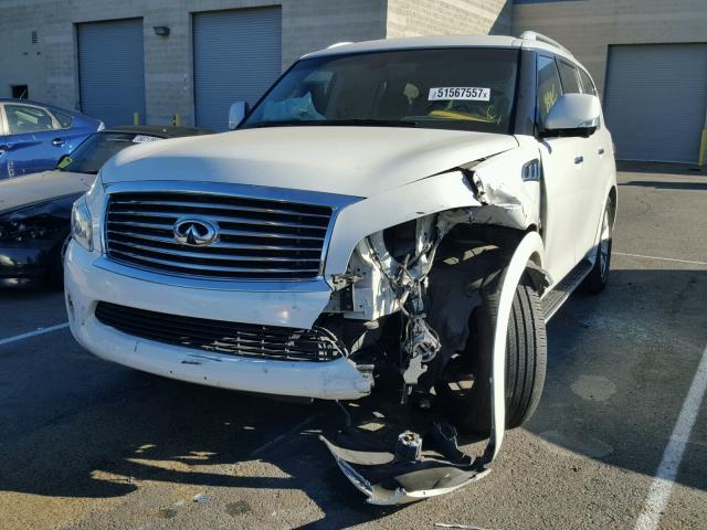 JN8AZ2NFXE9552244 - 2014 INFINITI QX80 WHITE photo 2