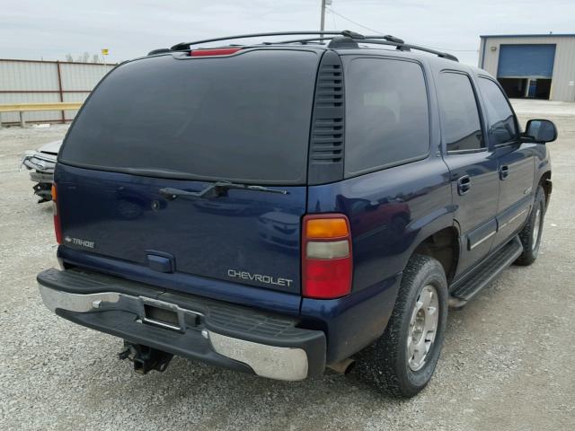 1GNEC13T81R183872 - 2001 CHEVROLET TAHOE C150 BLUE photo 4