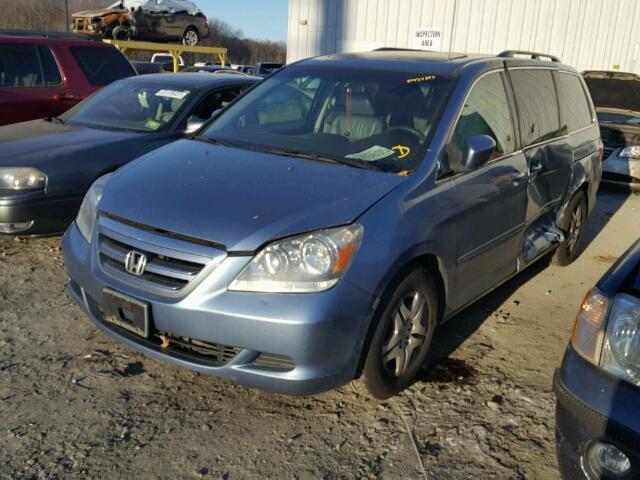 5FNRL38755B123478 - 2005 HONDA ODYSSEY EX BLUE photo 2