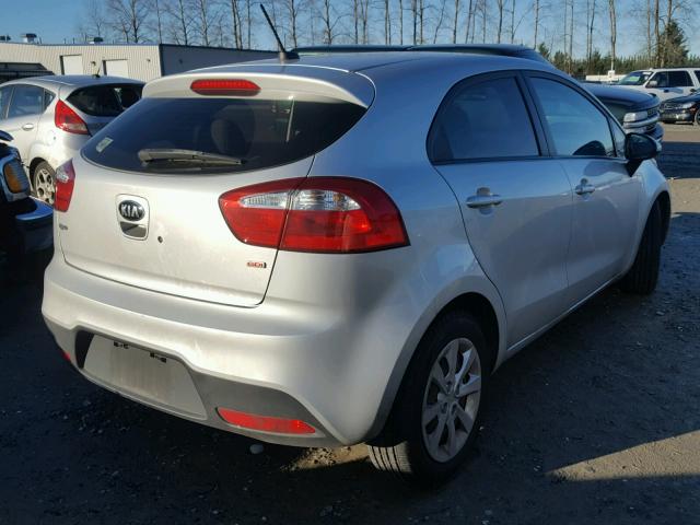 KNADM5A31D6138691 - 2013 KIA RIO LX SILVER photo 4