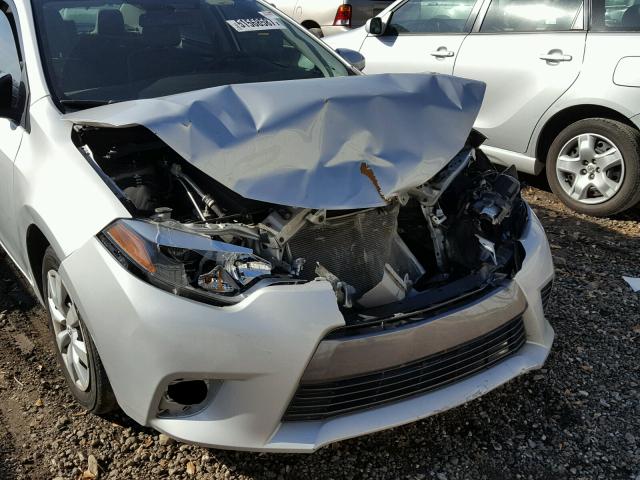 2T1BURHE9FC318232 - 2015 TOYOTA COROLLA L SILVER photo 9