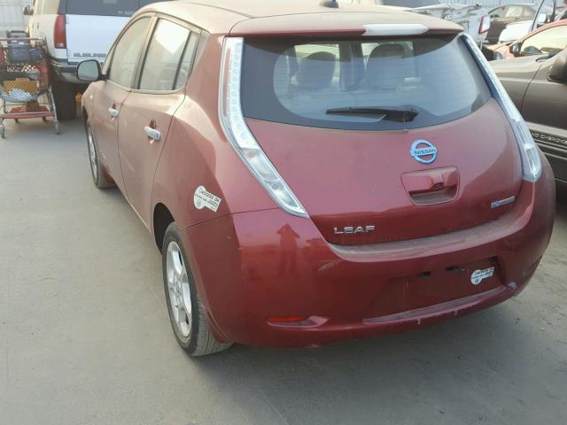 JN1AZ0CP0BT002127 - 2011 NISSAN LEAF SV RED photo 3