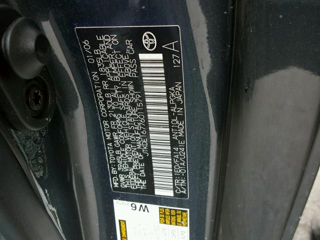 JTKDE167760115791 - 2006 TOYOTA SCION TC 灰色 照片 10