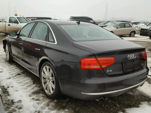 WAUAVAFDXBN000628 - 2011 AUDI A8 QUATTRO BLACK photo 3