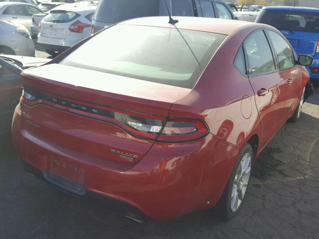 1C3CDFBH8DD648907 - 2013 DODGE DART SXT RED photo 4