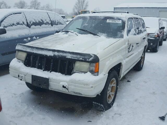 1J4GZ78Y2VC634157 - 1997 JEEP GRAND CHER WHITE photo 2