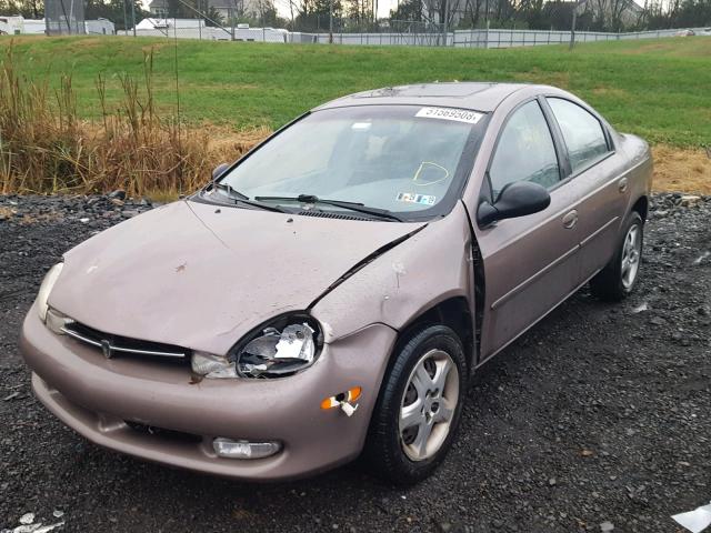 1P3ES46C7YD592347 - 2000 PLYMOUTH NEON BASE GOLD photo 2