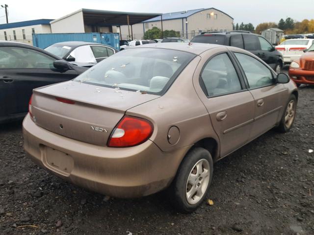 1P3ES46C7YD592347 - 2000 PLYMOUTH NEON BASE GOLD photo 4