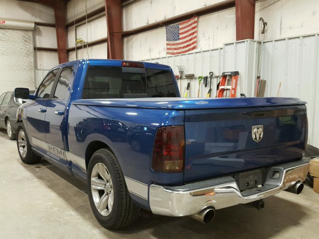 1D7RB1GT9AS106255 - 2010 DODGE RAM 1500 BLUE photo 3