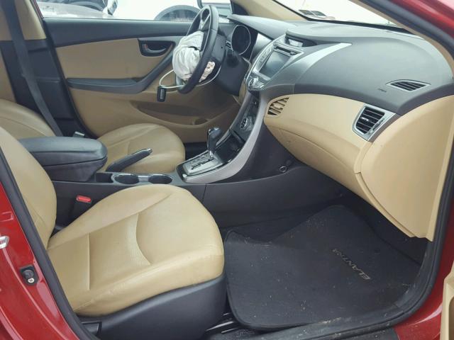 KMHDH4AE0DU513982 - 2013 HYUNDAI ELANTRA GL RED photo 5