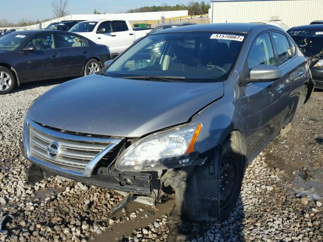 3N1AB7AP1EL610831 - 2014 NISSAN SENTRA S GRAY photo 2