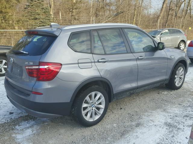 5UXWX9C54E0D42786 - 2014 BMW X3 XDRIVE2 GRAY photo 4