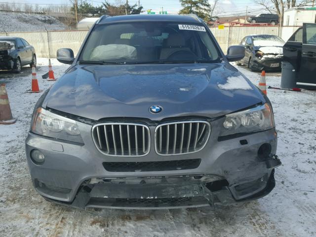 5UXWX9C54E0D42786 - 2014 BMW X3 XDRIVE2 GRAY photo 9
