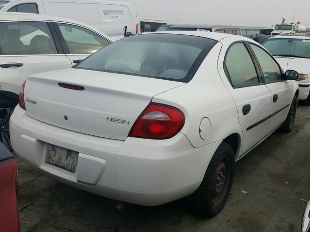 1B3ES26C04D557830 - 2004 DODGE NEON BASE WHITE photo 4