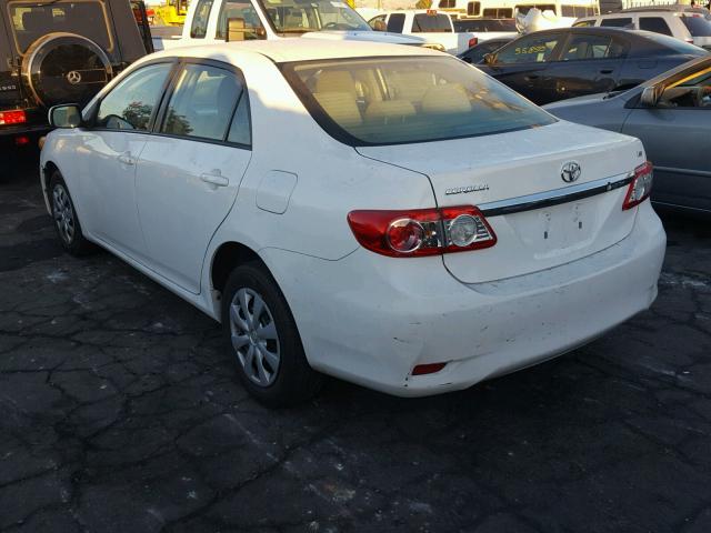 2T1BU4EE7BC681159 - 2011 TOYOTA COROLLA BA WHITE photo 3