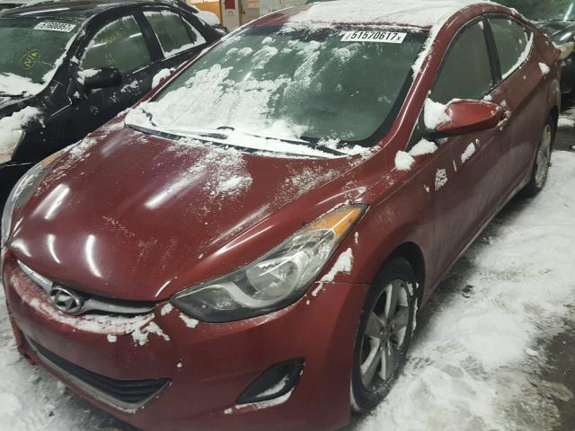 KMHDH4AE2BU089959 - 2011 HYUNDAI ELANTRA GL RED photo 2