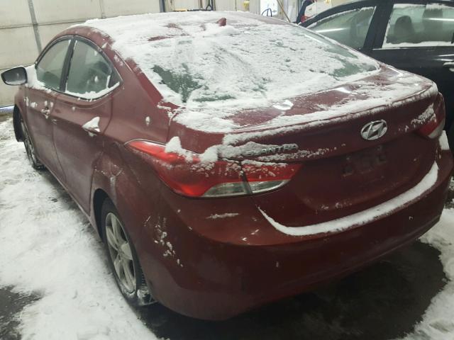 KMHDH4AE2BU089959 - 2011 HYUNDAI ELANTRA GL RED photo 3