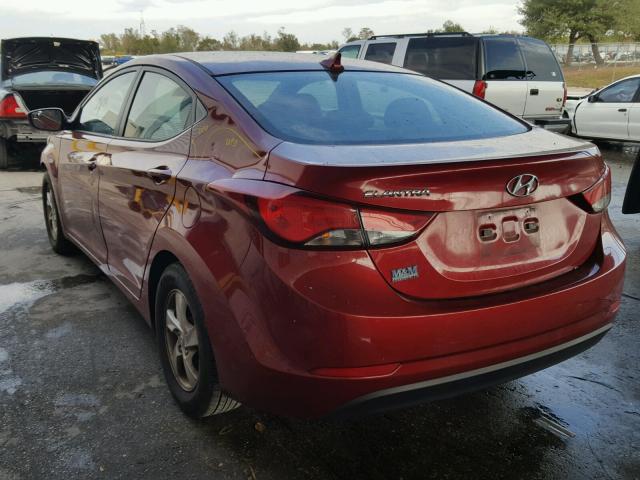 5NPDH4AE3EH507691 - 2014 HYUNDAI ELANTRA SE RED photo 3