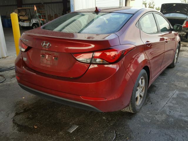 5NPDH4AE3EH507691 - 2014 HYUNDAI ELANTRA SE RED photo 4