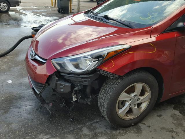 5NPDH4AE3EH507691 - 2014 HYUNDAI ELANTRA SE RED photo 9