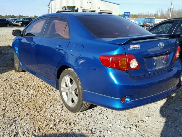 1NXBE40E29Z032558 - 2009 TOYOTA COROLLA XR 蓝色 照片 3