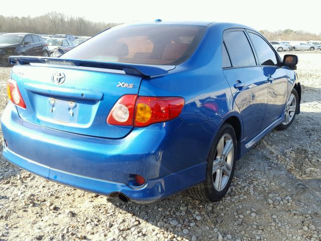 1NXBE40E29Z032558 - 2009 TOYOTA COROLLA XR BLUE photo 4