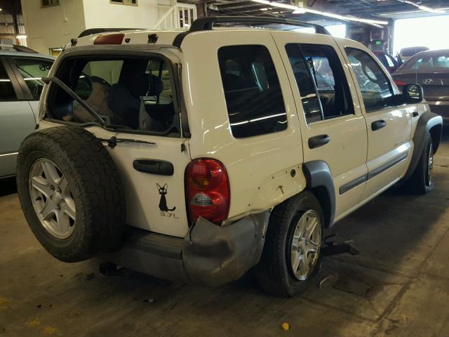 1J4GL48K63W574925 - 2003 JEEP LIBERTY SP WHITE photo 4