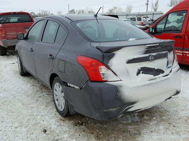 3N1CN7AP3FL897249 - 2015 NISSAN VERSA S GRAY photo 3