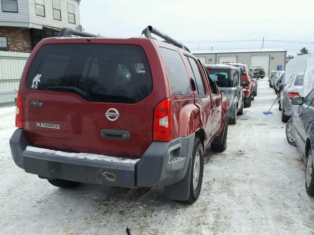 5N1AN08U25C629824 - 2005 NISSAN XTERRA OFF RED photo 4