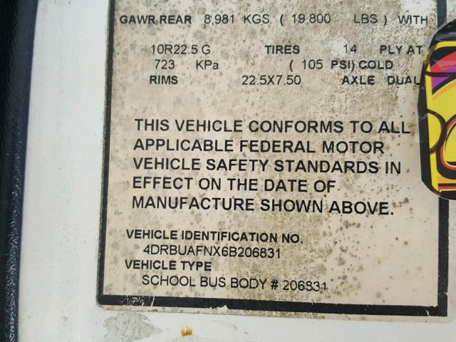 4DRBUAFNX6B206831 - 2006 IC CORPORATION 3000 YELLOW photo 10