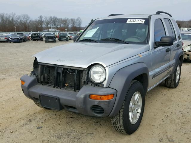 1J4GK48K94W321876 - 2004 JEEP LIBERTY SP SILVER photo 2