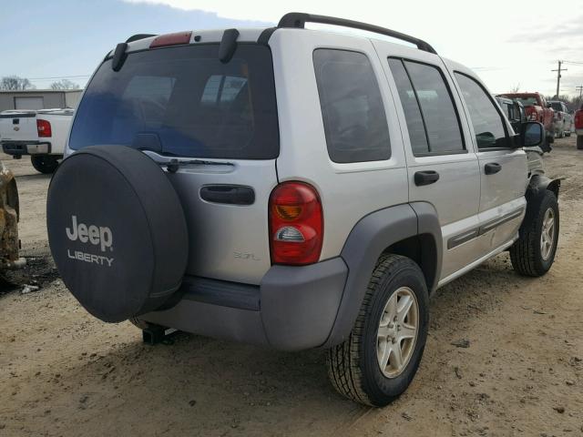 1J4GK48K94W321876 - 2004 JEEP LIBERTY SP SILVER photo 4