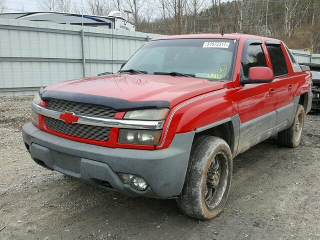 3GNGK23G12G161721 - 2002 CHEVROLET AVALANCHE RED photo 2