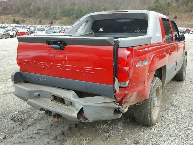 3GNGK23G12G161721 - 2002 CHEVROLET AVALANCHE RED photo 4