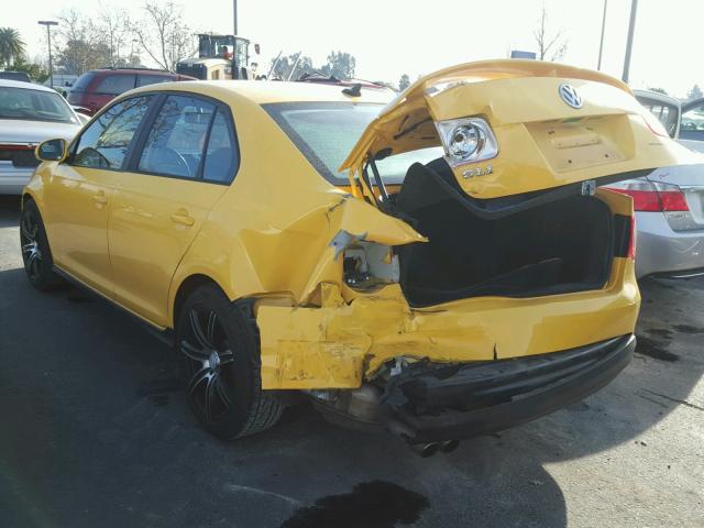 3VWWJ71K37M174682 - 2007 VOLKSWAGEN JETTA GLI YELLOW photo 3