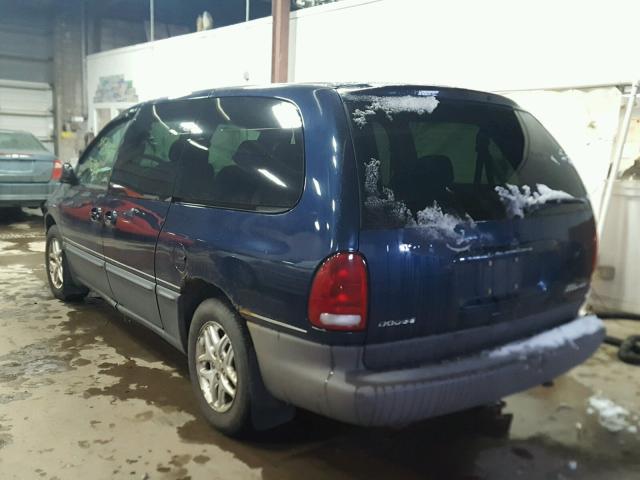 1B4GT54L8YB590887 - 2000 DODGE GRAND CARA BLUE photo 3