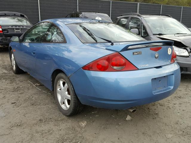 1ZWFT61L1Y5624281 - 2000 MERCURY COUGAR V6 BLUE photo 3