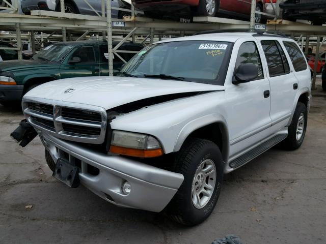 1B4HS58N52F195262 - 2002 DODGE DURANGO SL WHITE photo 2