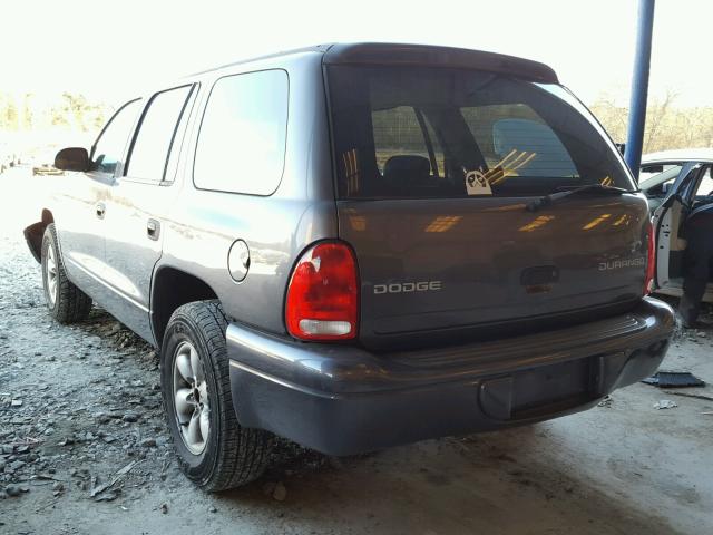 1D4HR38N53F517387 - 2003 DODGE DURANGO SP GRAY photo 3