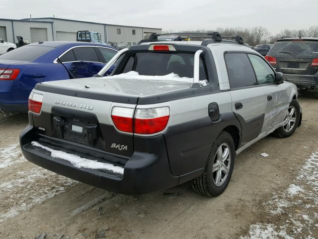 4S4BT62C337112731 - 2003 SUBARU BAJA SPORT SILVER photo 4