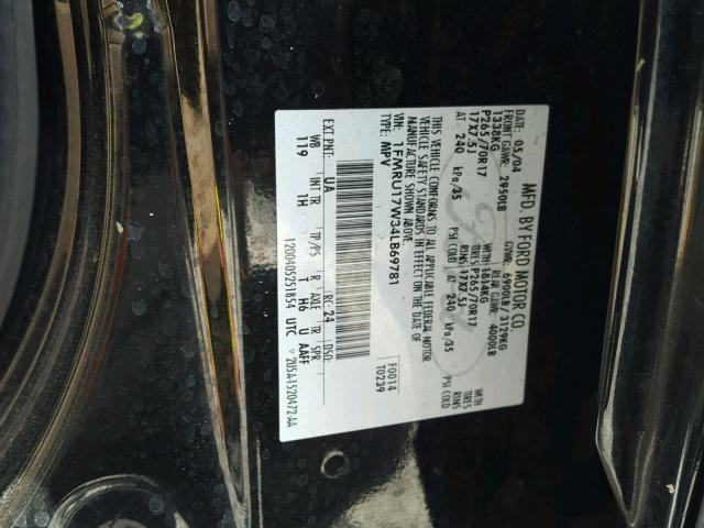 1FMRU17W34LB69781 - 2004 FORD EXPEDITION BLACK photo 10