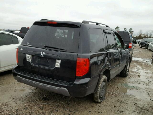 2HKYF18795H554821 - 2005 HONDA PILOT EXL BLACK photo 4